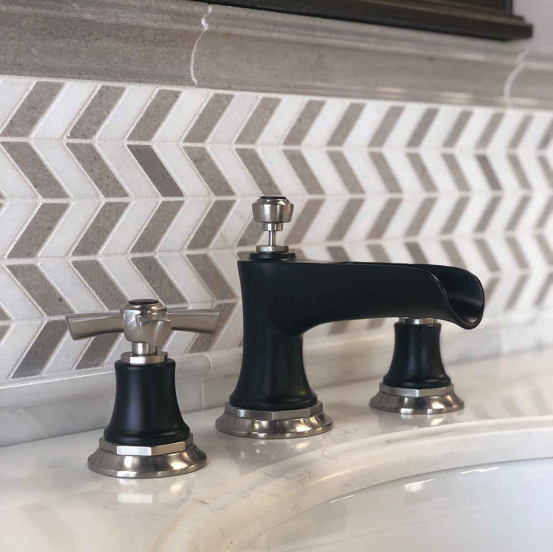 Chevron Black & Taupe Bathroom Accessories - Have Faith Boutique