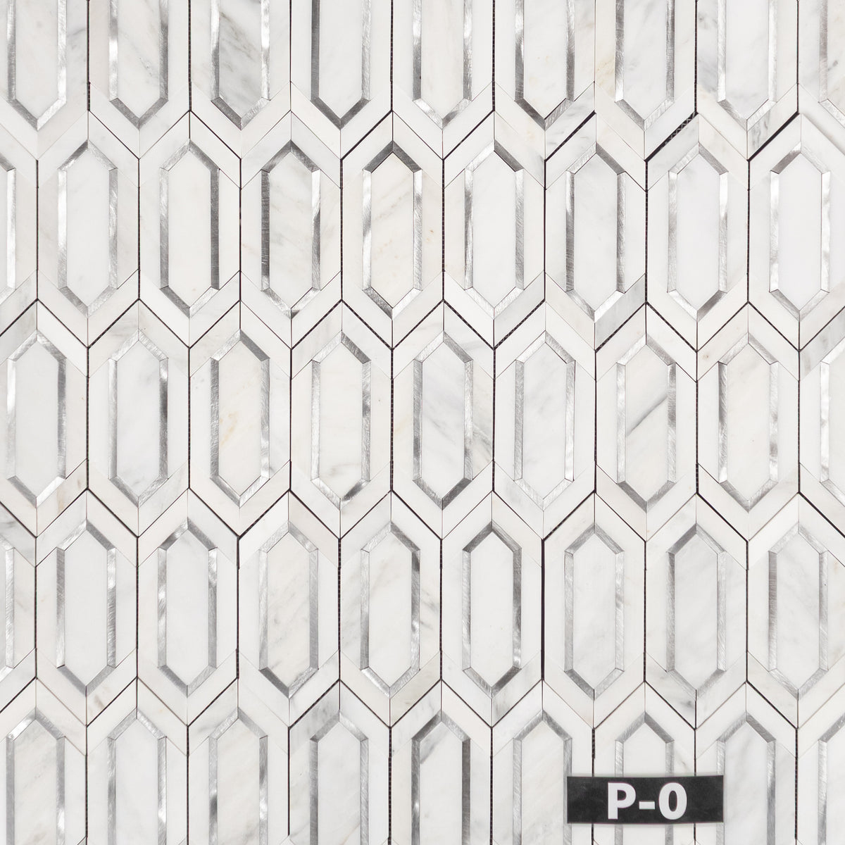 EMP ガステラロエ ペグイニー錦 プラチナホワイト / AL197 ◎ Pearl White with Silver Aluminum Picket Mosaic Polished – Elon