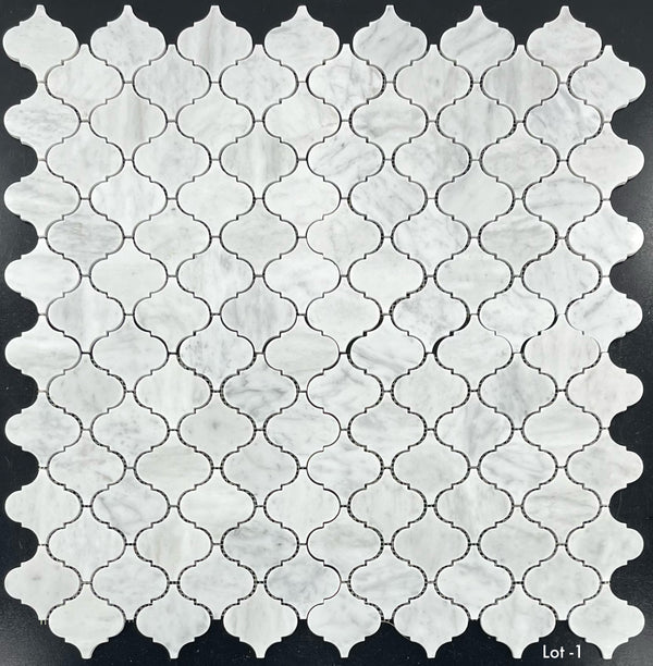 Bianco Carrara 3" Lantern Mosaic Polished