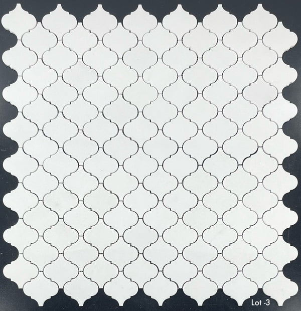 White Thassos 3" Lantern Mosaic Polished