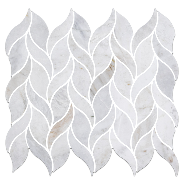 Bianco Oro Petal Mosaic Honed