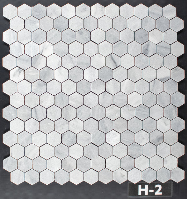 Blue Mist 2" Hexagon Mosaic Honed
