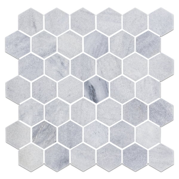 Blue Mist 2" Hexagon Mosaic Honed