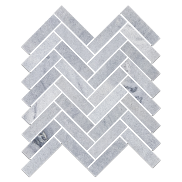 Blue Mist 1" x 4" Herringbone Mosaic Honed