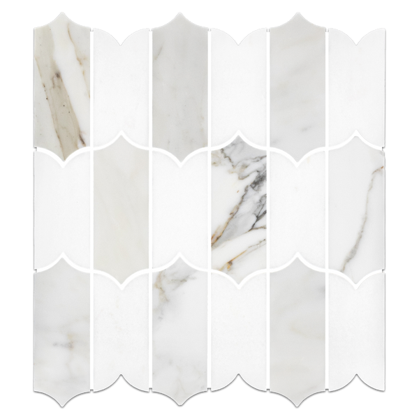 Calacatta Gold & White Thassos Regalia Mosaic Honed