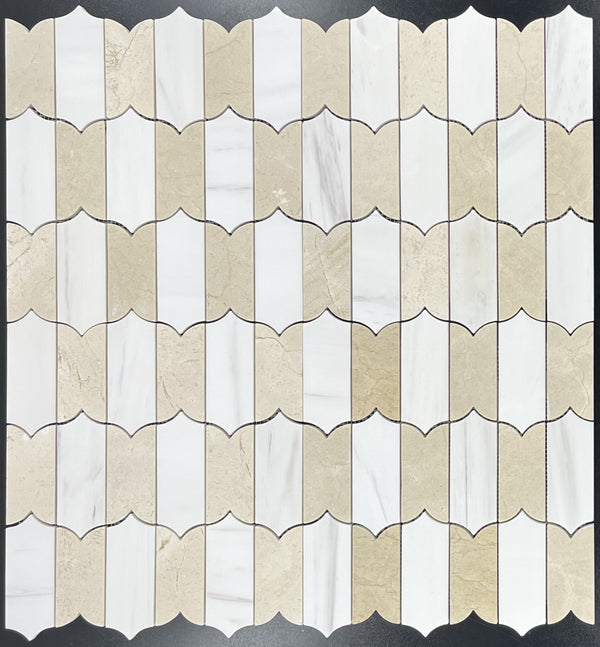 Mosaico Dolomita y Crema Marfil Regalia Pulido