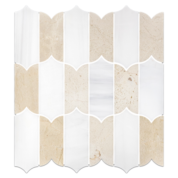 Dolomite & Crema Marfil Regalia Mosaic Honed