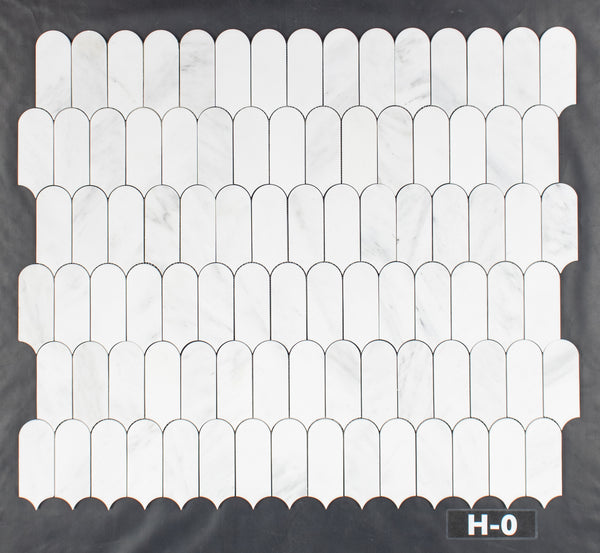 Pearl White Wave Mosaic Honed
