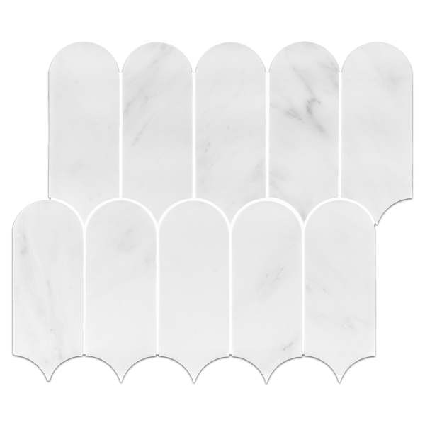 Pearl White Wave Mosaic Honed