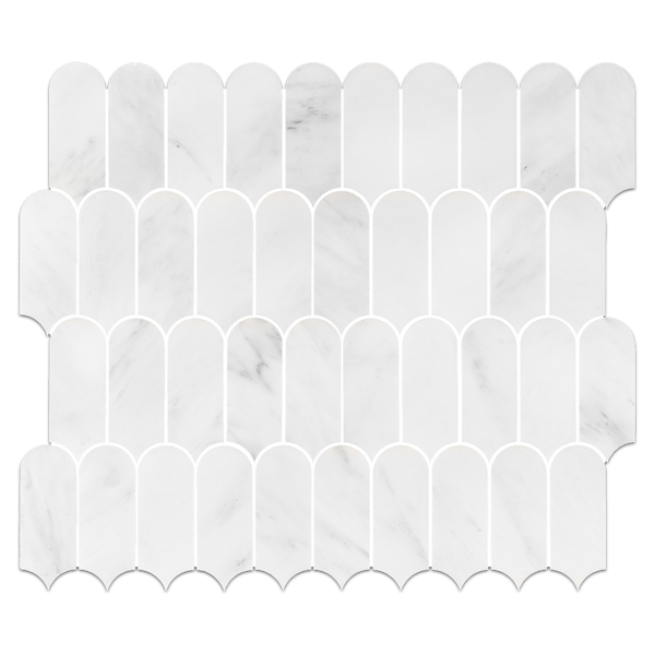 Pearl White Wave Mosaic Honed