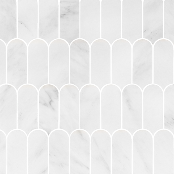Pearl White Wave Mosaic Honed