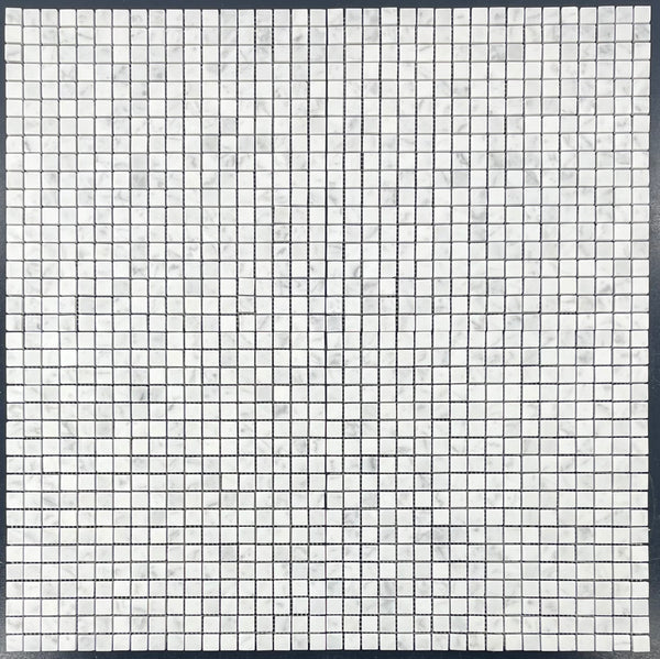 Bianco Carrara 5/8" x 5/8" Square Mosaic Honed
