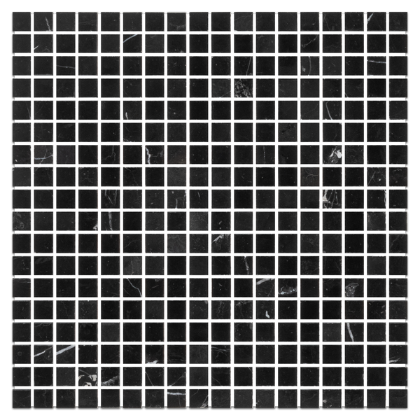 Black 5/8" x 5/8" Square Mosaic Polished - Elon Tile & Stone