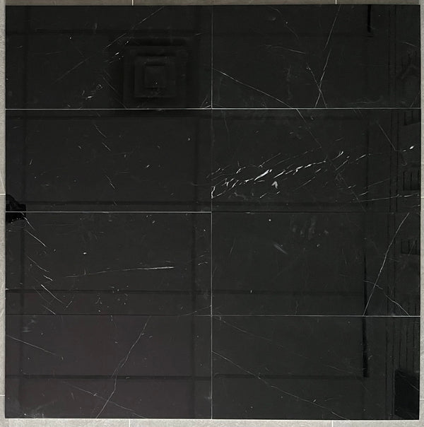 Black 12" x 24" Polished