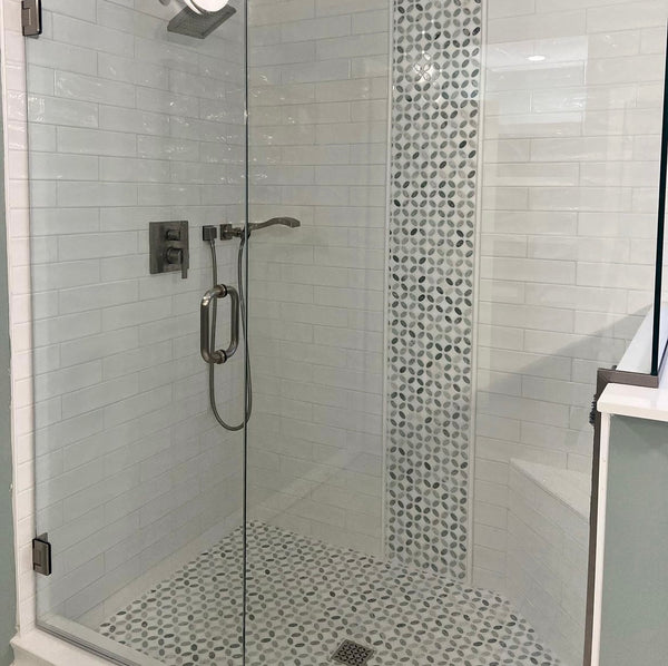 Ming Green Fleur with White Thassos Mosaic Polished - Elon Tile & Stone