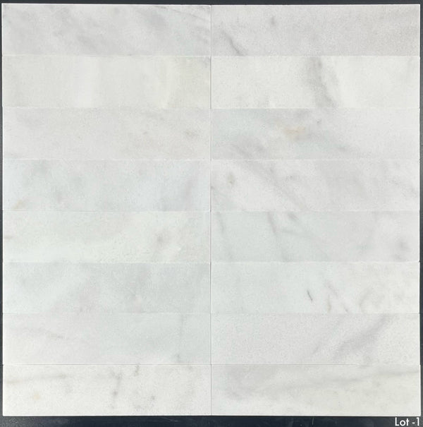 Glacial White 3" x 12" Honed