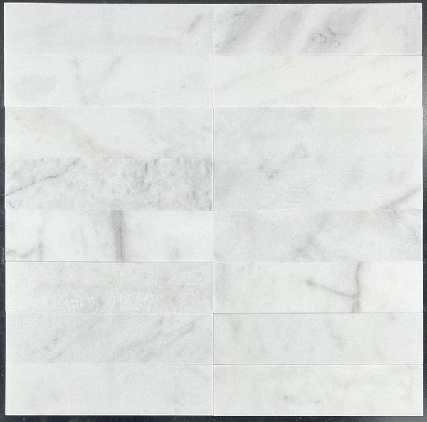 Glacial White 3" x 12" Honed