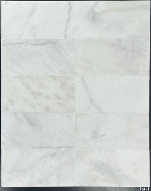 Glacial White 6" x 12" Honed