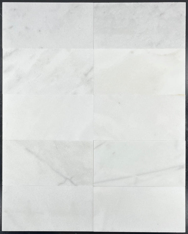 Glacial White 6" x 12" Honed