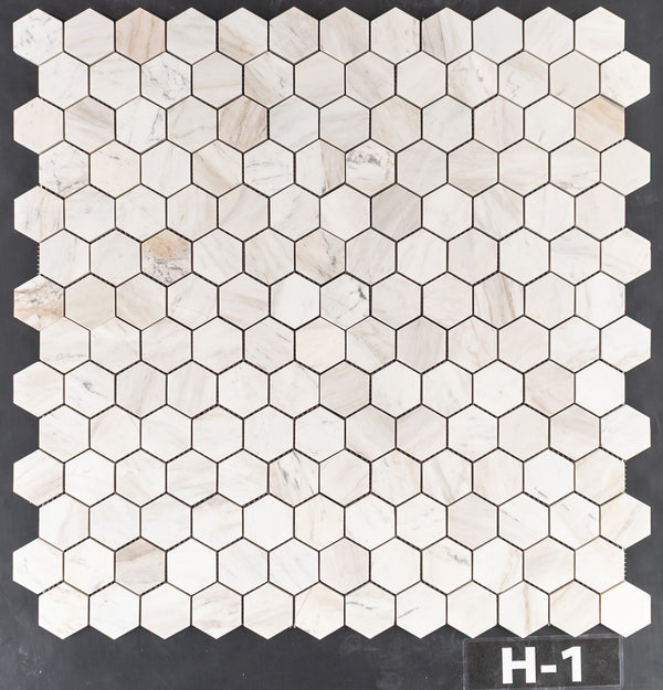 Vena D'Oro 2" Hexagon Mosaic Honed