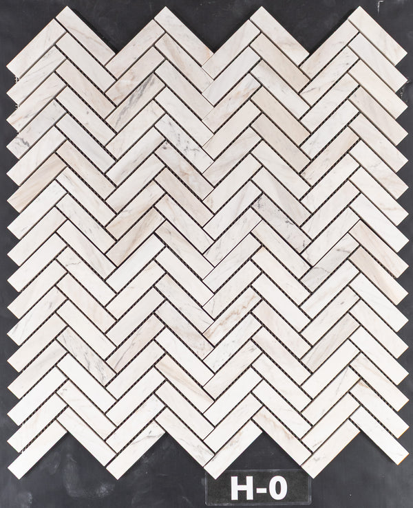 Vena D'Oro 1" x 4" Herringbone Mosaic Honed