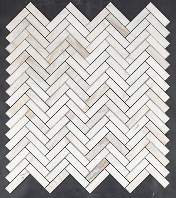 Vena D'Oro 1" x 4" Herringbone Mosaic Polished