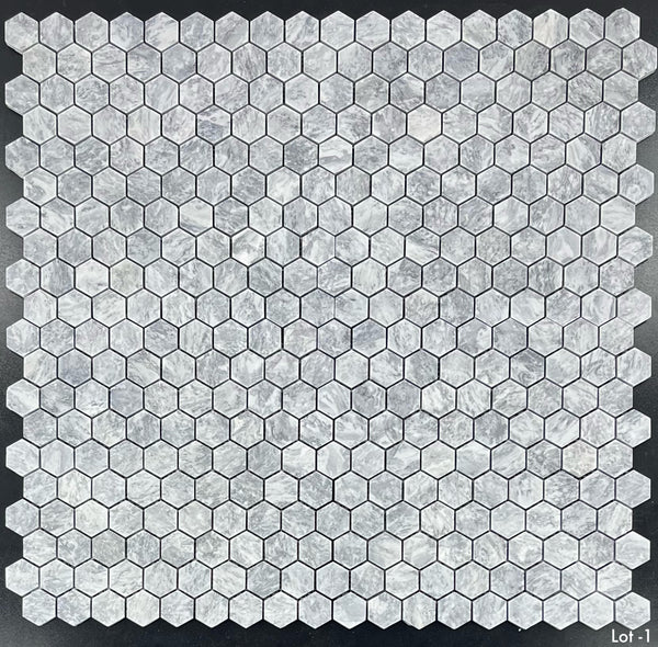 Pacific Gray 1 1/4" Hexagon Mosaic Honed - Elon Tile & Stone