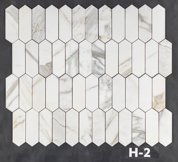 Calacatta Gold 2" x 6" Picket Mosaic Honed