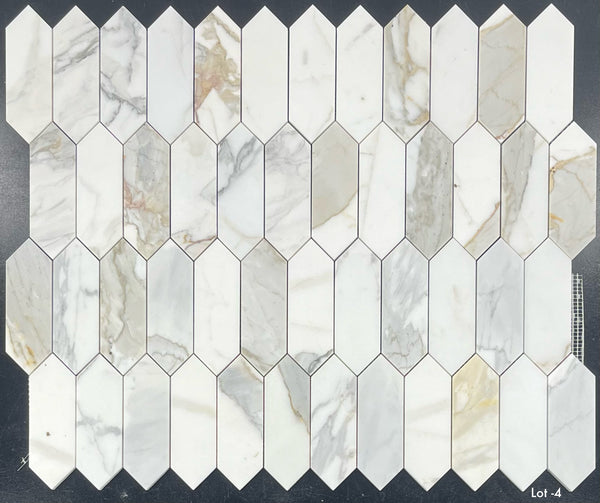 Calacatta Gold 2" x 6" Picket Mosaic Honed