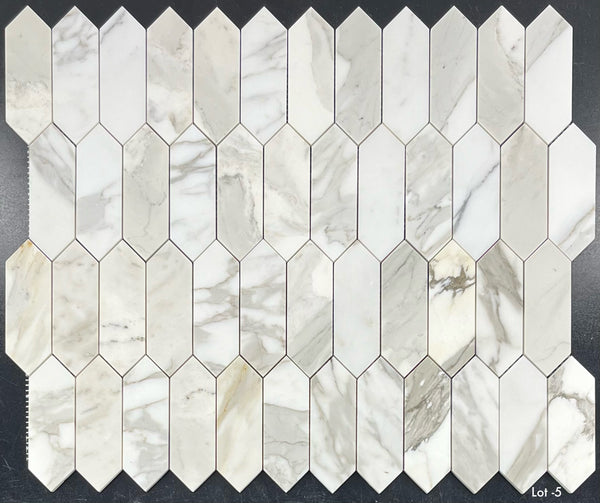 Calacatta Gold 2" x 6" Picket Mosaic Honed