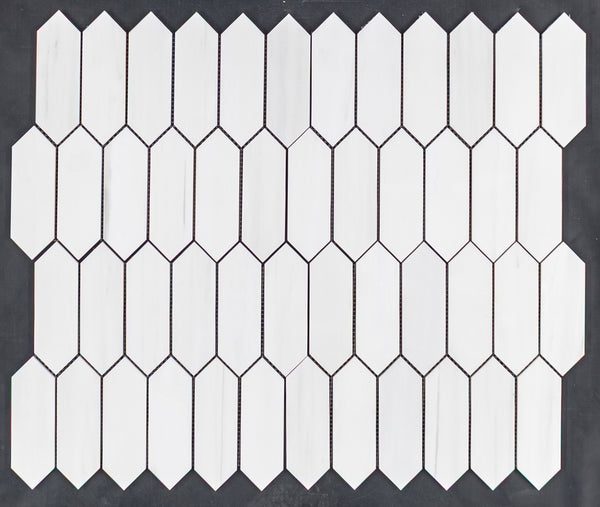Dolomita mosaico de piquete de 2" x 6" pulido