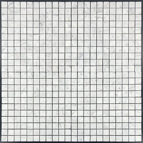 Bianco Carrara 1" x 1" Square Mosaic Polished