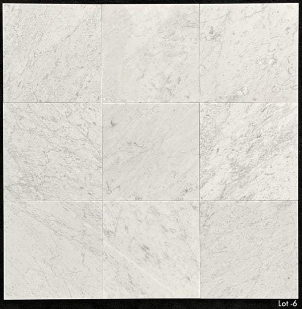 Bianco Carrara 12" x 12" Honed - Elon Tile & Stone