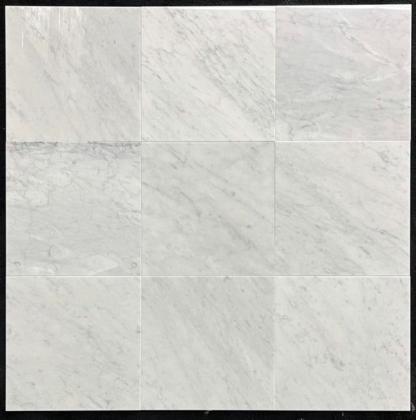 Bianco Carrara 12" x 12" Polished - Elon Tile & Stone