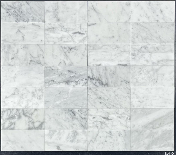 Bianco Carrara 3" x 6" Honed - Elon Tile & Stone