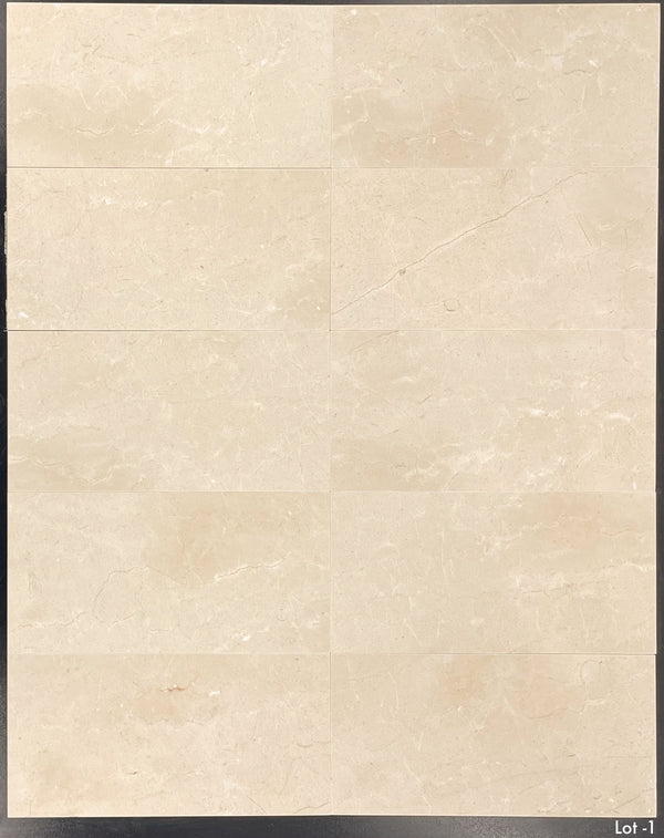 Crema Marfil 6" x 12" Honed - Elon Tile & Stone