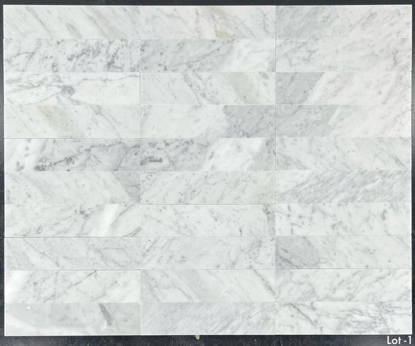 Bianco Carrara 2" x 8" Pulido