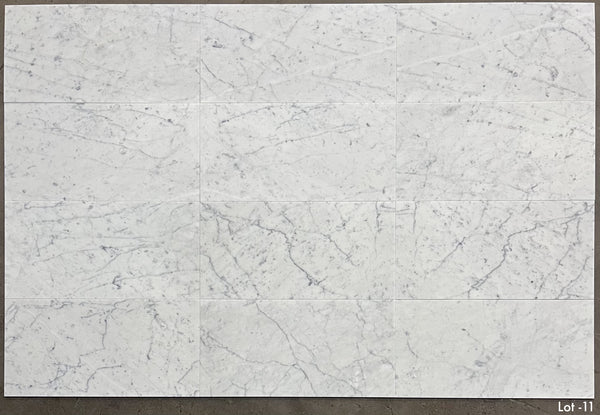 Bianco Carrara 12" x 24" Honed - Elon Tile & Stone