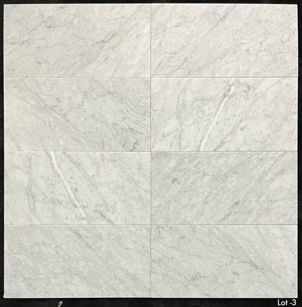 Bianco Carrara 12" x 24" Honed - Elon Tile & Stone