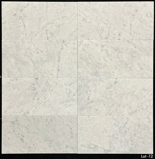 Bianco Carrara 12" x 24" Polished - Elon Tile & Stone