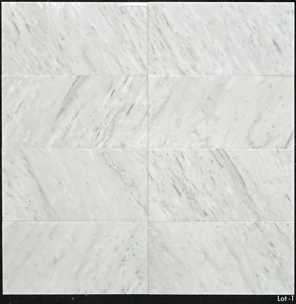 Bianco Carrara 12" x 24" Polished - Elon Tile & Stone