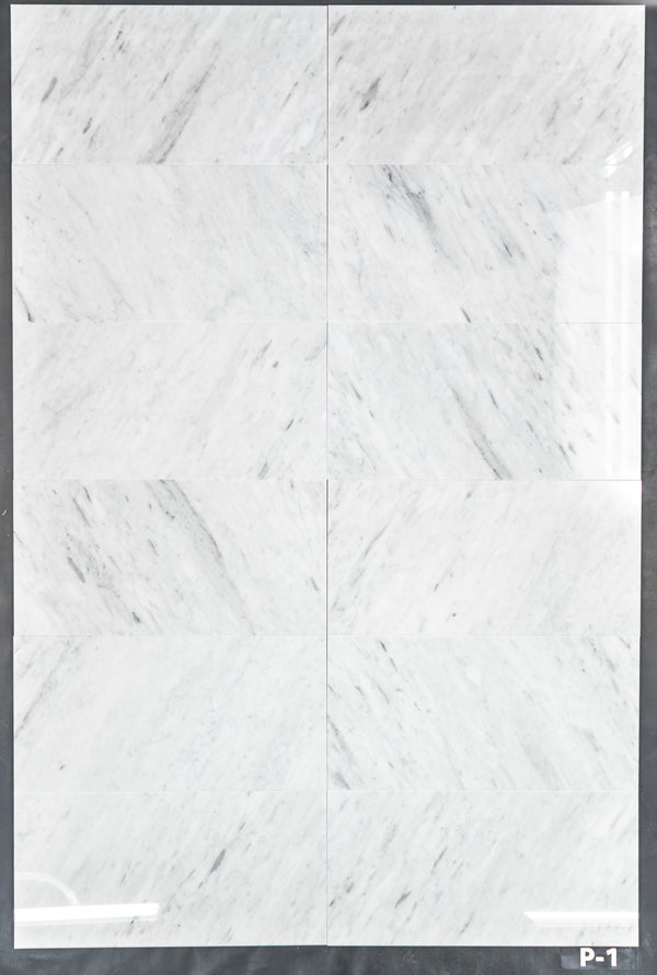 Bianco Carrara 12" x 24" Polished - Elon Tile & Stone