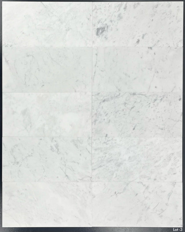 Bianco Carrara 6" x 12" Honed - Elon Tile & Stone
