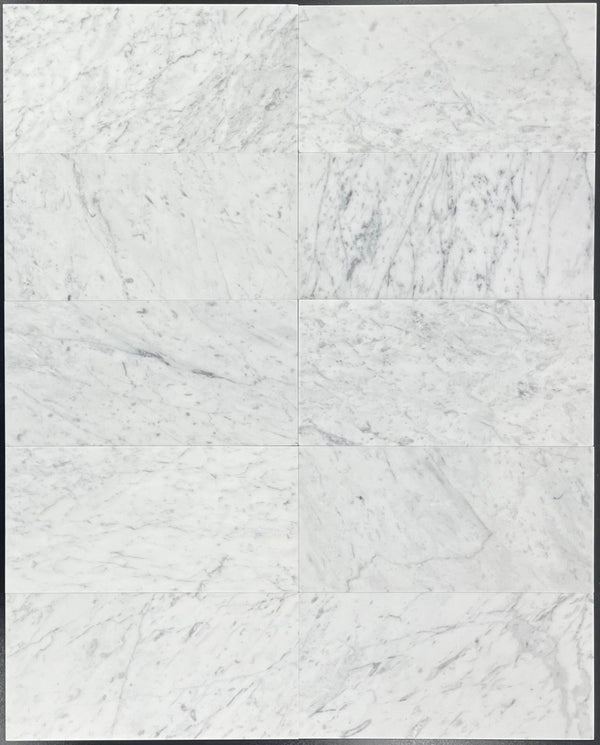 Bianco Carrara 6" x 12" Honed - Elon Tile & Stone