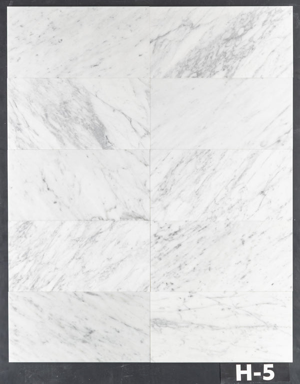 Bianco Carrara 6" x 12" Honed - Elon Tile & Stone
