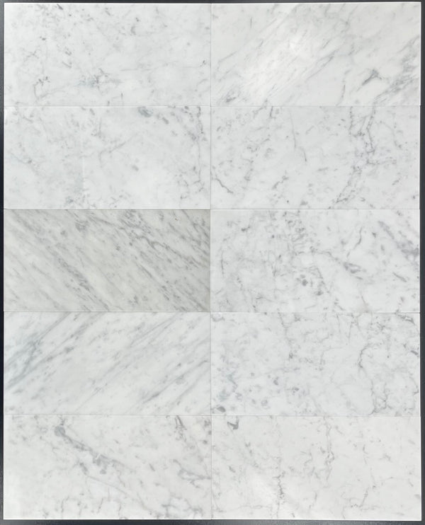 Bianco Carrara 6" x 12" Polished - Elon Tile & Stone