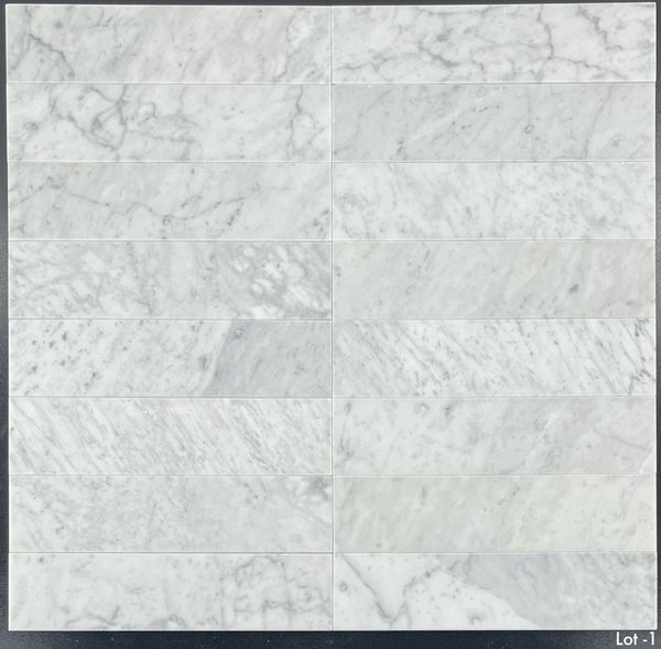Bianco Carrara 3" x 12" Honed