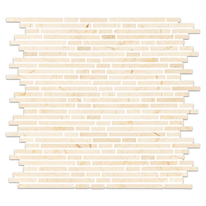 Crema Marfil Mini Random Strip Mosaic Polished - Elon Tile & Stone