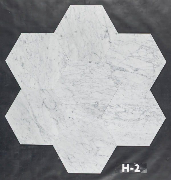 Bianco Carrara 10 1/2" Hexágono Pulido