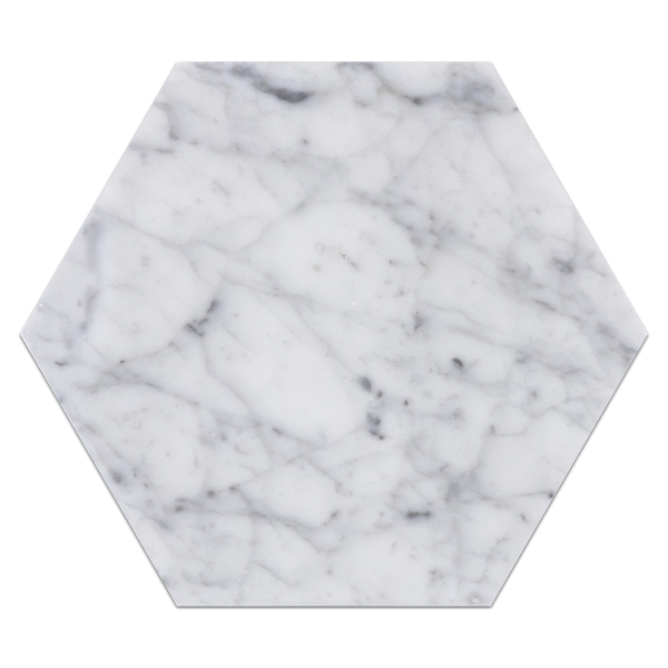 Bianco Carrara 10 1/2" Hexágono Pulido